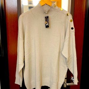 Brand new Kim Rogers Grey Mock Sweater.